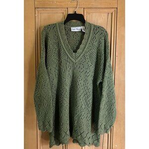 Cotton Forever Womens Vintage 90s Crochet Cottagecore USA Sweater Medium SP EXC